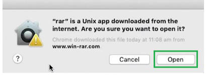 WinRAR for Mac Installing Step 3